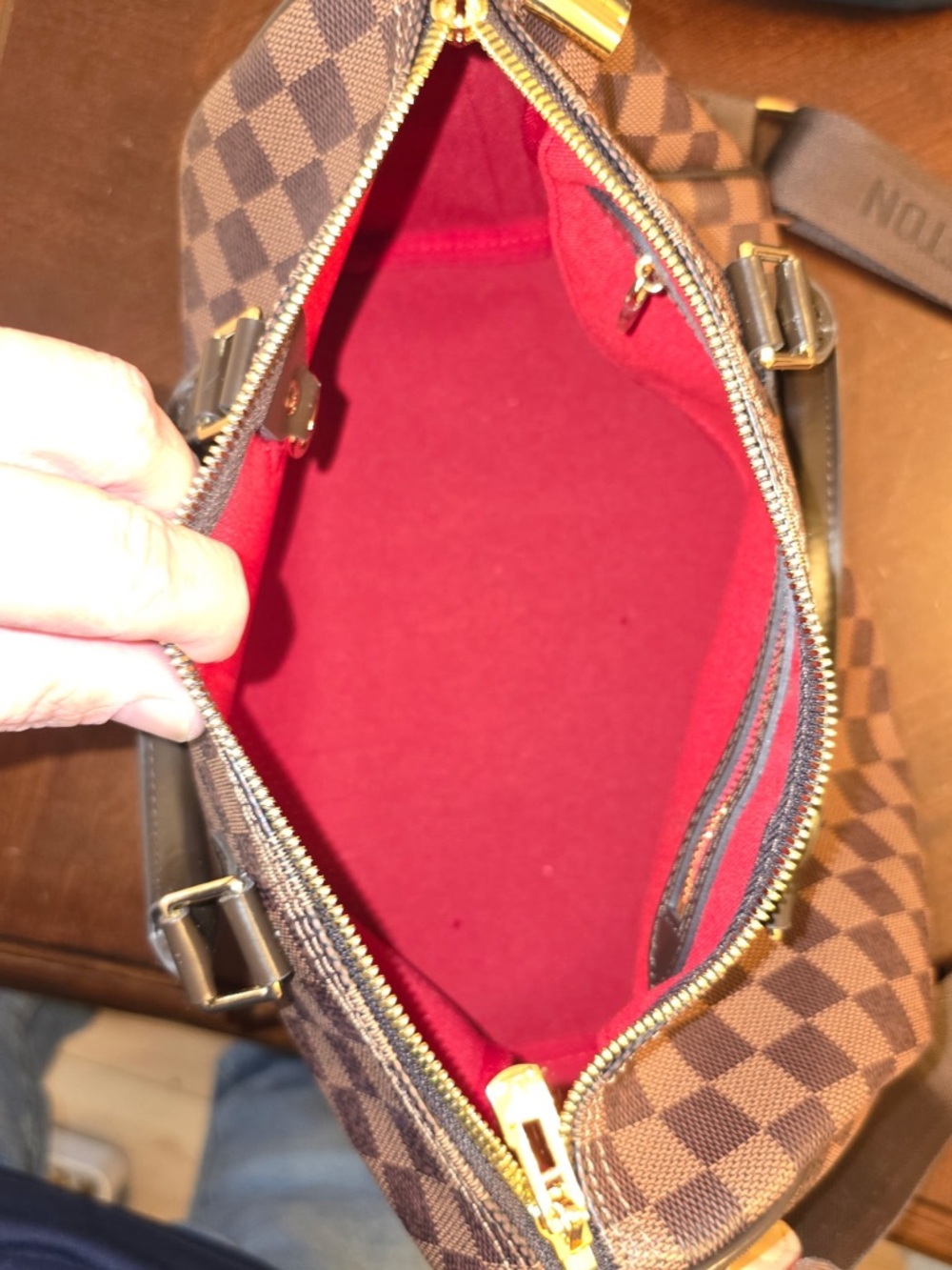 Classic Brown Check Satchel Handbag - Designer Style - Picture 2 of 2